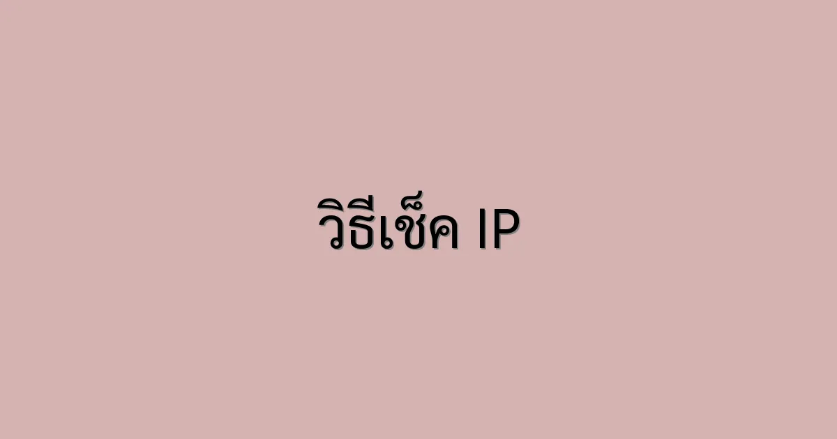 วิธีเช็ค IP